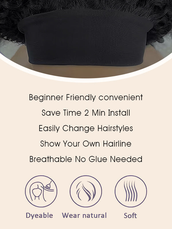 key features of headband wig human hair