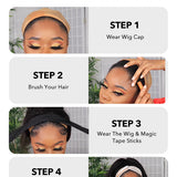 Wavymy Yaki Straight Headband Wig Real Scalp Ice Silk Headband 100% Virgin Human Hair Pre-attached Scarf Glueless Wig