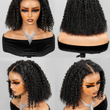 Wavymy Pre-bleached Glueless HD Lace Wear & Go Kinky Curly Bob Wig Dome Cap 4x6 Lace Closure Wigs 180% Denisity