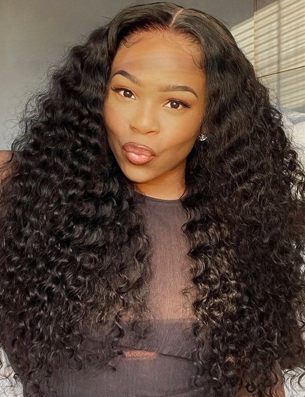 water wave HD lace glueless wig human hair