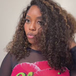 18 inch highlight water wave half wig human hair
