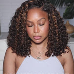 blonde highlight water wave glueless wig video