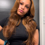 chestnut brown straight layered glueless wig 100% human hair