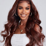 reddish brown body wave 6x4 glueless lace wigs