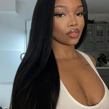 Wavymy 13x6 Lace Straight Hair  Frontal Wigs Pre Plucked Hairline Lace Frontal Human Hair Wigs  180% Density