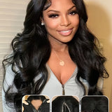 Wavymy Beginner Friendly Body Wave V Part Wig No Glue No Sew No Gel Human Hair Wig Thin Part Wig