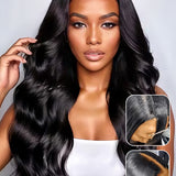 Wavymy Beginner Friendly Body Wave V Part Wig No Glue No Sew No Gel Human Hair Wig Thin Part Wig