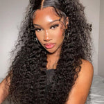 water wave 360 glueless wig high ponytail
