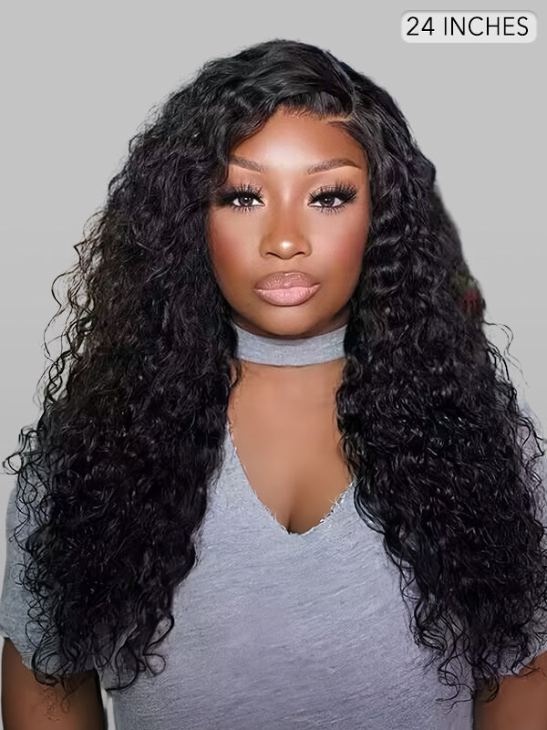 24 inch water wave glueless 7x5 lace wig