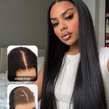 Wavymy M-Cap 9x6 Lace Wear Go Pre Cut Glueless Straight Pre-bleached Wigs 180% Density