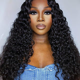 Wavymy Pre-bleached HD Lace Wear & Go Wigs Dome Cap Glueless Water Wave 4x6 Lace Closure Wig 180% Density