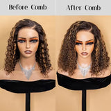highlight water wave glueless 7x5 lace wig front view