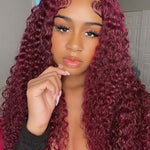 human hair deep wave 99j hair color wig