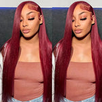 human hair straight 99j hair color wig