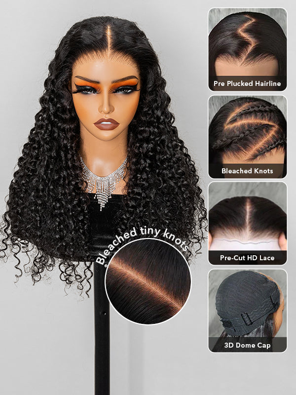 water wave glueless lace wig features