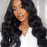 Wavymy Beginner Friendly Body Wave V Part Wig No Glue No Sew No Gel Human Hair Wig Thin Part Wig