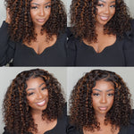 highlight water wave glueless 7x5 lace wig c part style