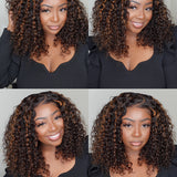 highlight water wave glueless 7x5 lace wig c part style
