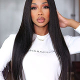 Wavymy Pre Cut Kinky Straight Wear Go Glueless Wigs 4x6 HD Lace Closure Wigs 180% Density