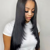 Wavymy Upgrade 13x6 Max Lace Layered Cut Straight Wear & Go Wigs Dome Cap Glueless Wigs 180% Density