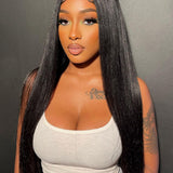 Wavymy Straight 4x4 Transparent Lace Closure Wig Human Hair Wig 180% Density