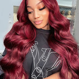 human hair body wave 99j hair color wig