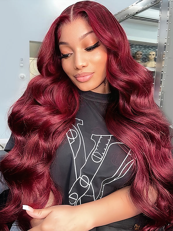 human hair body wave 99j hair color wig