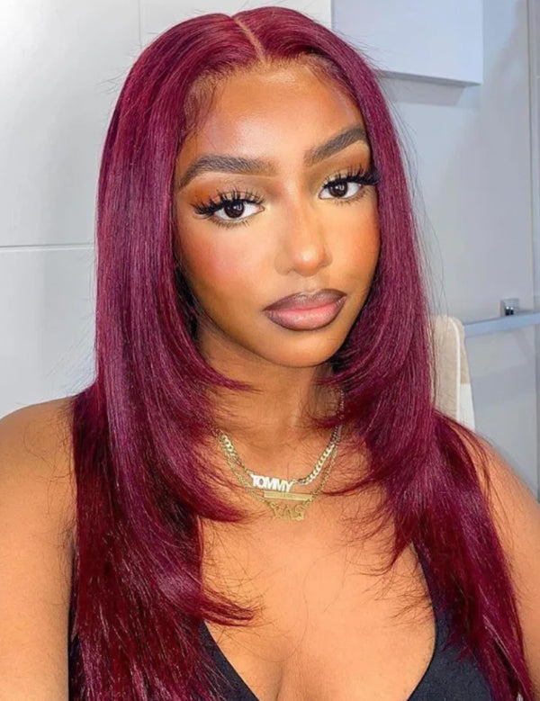 straight 99j hair color wig human hair