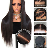 Wavymy HD Lace Wear Go Wigs Dome Cap Glueless Straight  4x6 Lace Closure Wigs 180% Density
