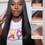 Wavymy M-Cap 9x6 Lace Wear Go Pre Cut Glueless Straight Pre-bleached Wigs 180% Density