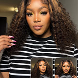 highlight water wave glueless 7x5 lace wig middle part style