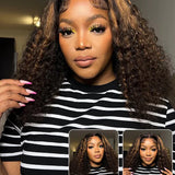 Wavymy 9x6 T-Part Lace Blonde Highlight Water Wave Pre-Cut Lace Wear Go Glueless Wigs 180% Density