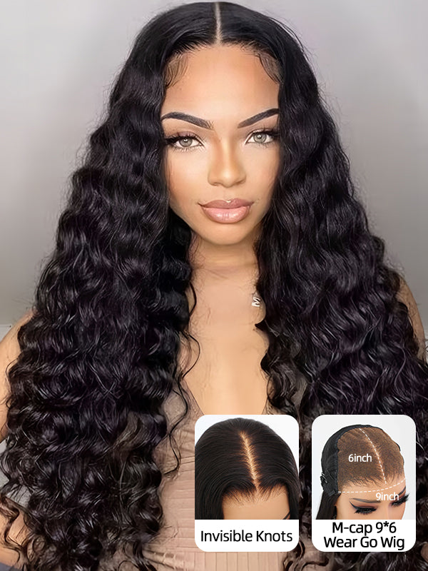 glueless water wave 9x6 lace wig