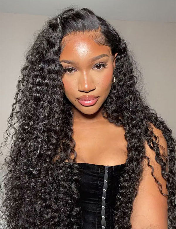 flip-over water wave glueless lace wigs
