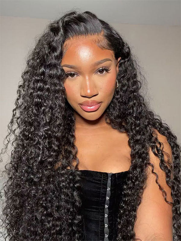 flip-over water wave glueless lace wigs