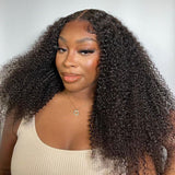 Wavymy Kinky Curly M-Cap 9x6 Lace Wear & Go Wigs Pre-plucked Pre-bleached Wig 180% Density
