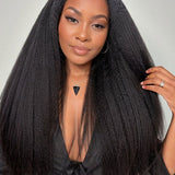Wavymy Pre Cut Kinky Straight Wear Go Glueless Wigs 4x6 HD Lace Closure Wigs 180% Density