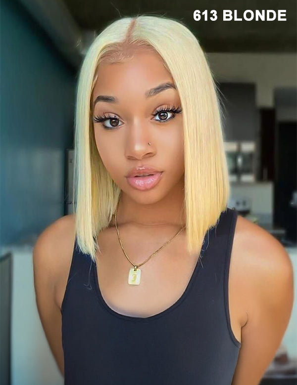 Wavymy Hd Lace Wear Go Glueless Bob Wigs Dome Cap Straight 6x4 Lace Closure Wigs 180 Denisity 8-14 Inches