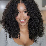 Wavymy Kinky Curly M-Cap 9x6 Lace Wear & Go Wigs Pre-plucked Pre-bleached Wig 180% Density