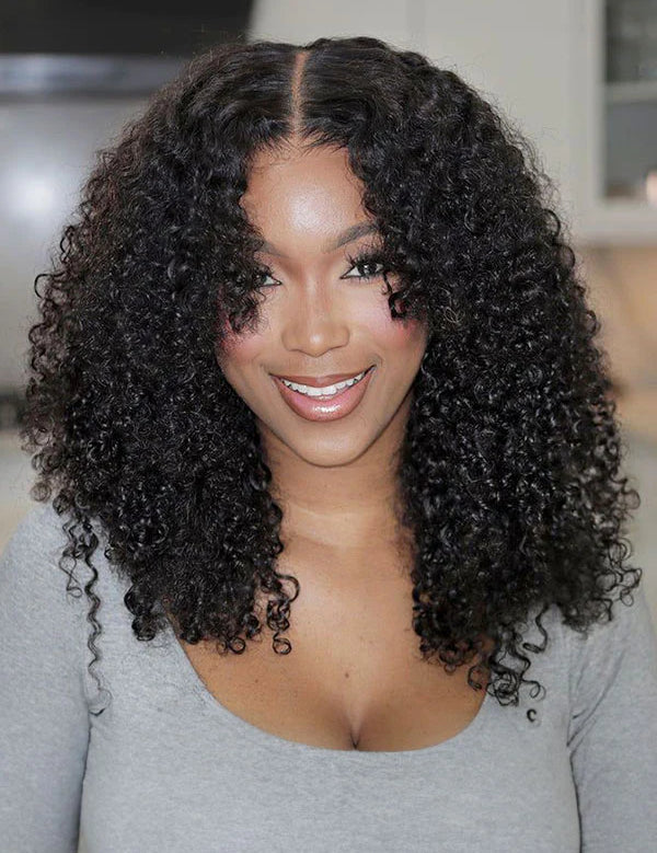 kinky curly HD lace glueless wig human hair