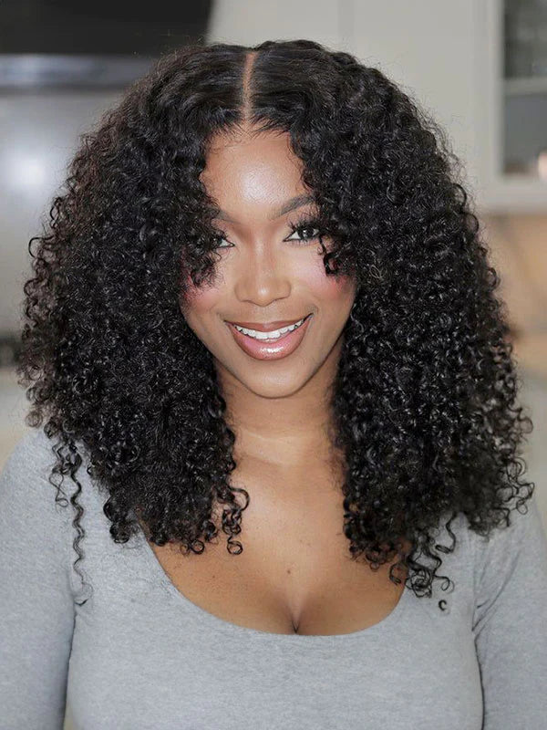 kinky curly HD lace glueless wig human hair
