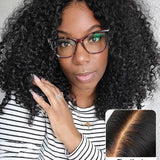 Wavymy Kinky Curly M-Cap 9x6 Lace Wear & Go Wigs Pre-plucked Pre-bleached Wig 180% Density