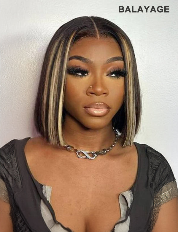 Wavymy Hd Lace Wear Go Glueless Bob Wigs Dome Cap Straight 6x4 Lace Closure Wigs 180 Denisity 8-14 Inches