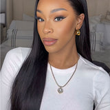 Wavymy M-Cap 9x6 Lace Wear Go Pre Cut Glueless Straight Pre-bleached Wigs 180% Density