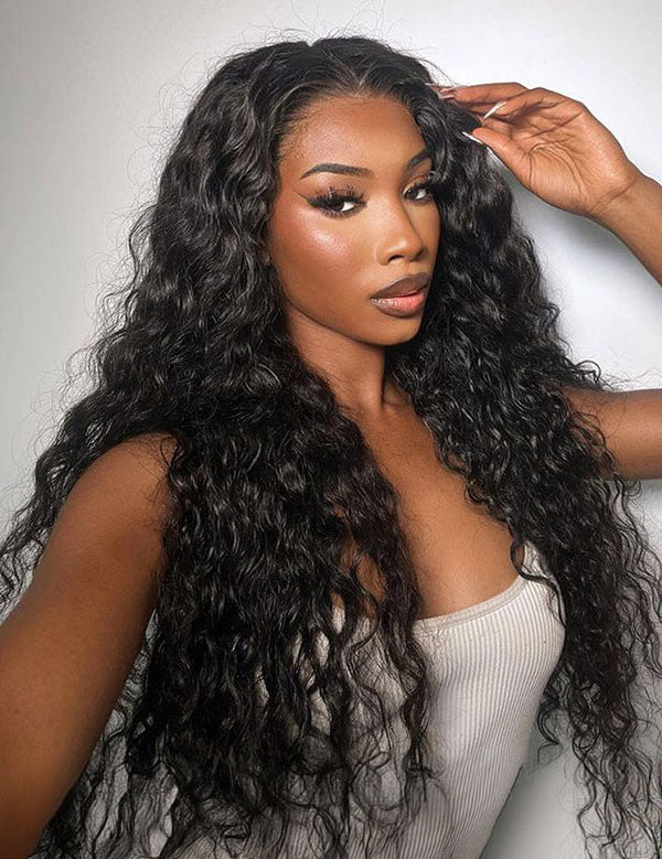 wear go water wave 9x6 lace glueless wig human hair pre bleached