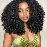 Wavymy Finger Curly M-Cap 9x6 Lace Wear & Go Glueless Wigs Pre-plucked Wig 250% Density