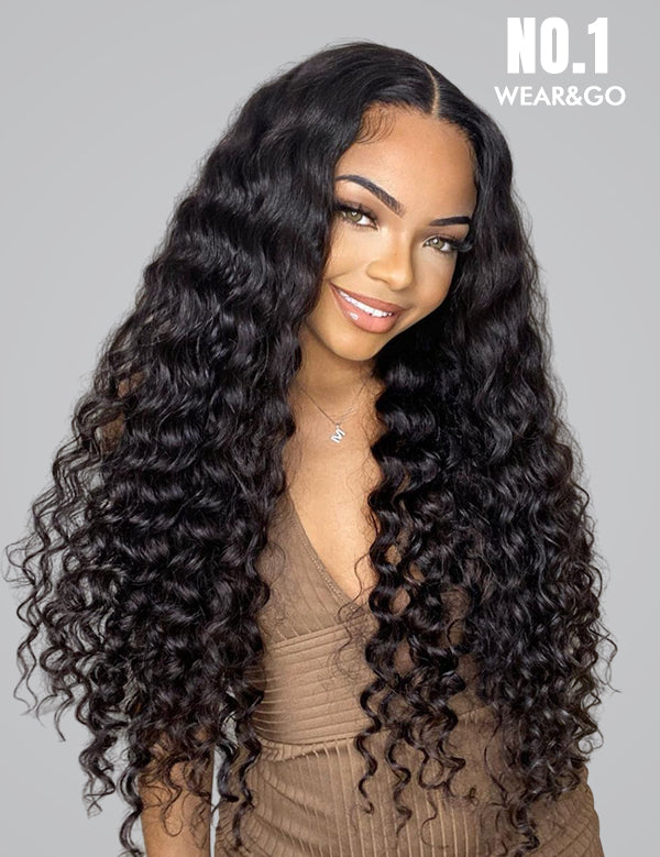 black water wave glueless lace wigs