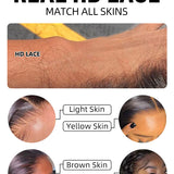 Wavymy M-Cap 9x6 Swiss HD Lace Wear & Go Glueless Water Wave Pre-bleached Wig 180% Density