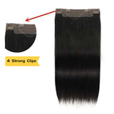 Wavymy Straight Hair Extensions Fish Line Hairnet Hairpiece Human Hair
