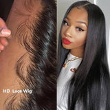 Wavymy 13x6 HD Lace Front Straight Human Hair Wig HD Real Human Hair Wigs